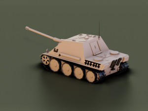 low poly jagdpanther tank Modèle 3D
