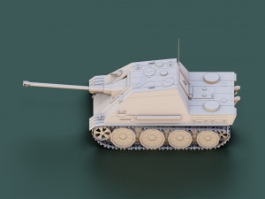 low poly jagdpanther tank Modèle 3D