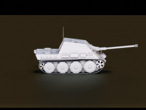 low poly jagdpanther tank Modèle 3D