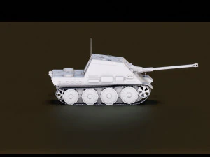 low poly jagdpanther tank 3D Model
