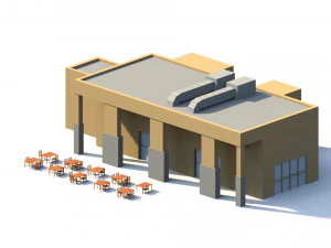 ristorante per vacanze low poly Modello 3D