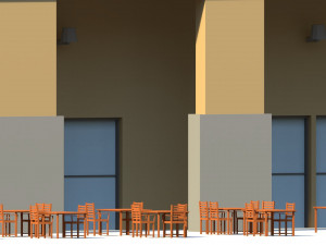low poly holiday restaurant 3D Model