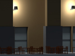 low poly holiday restaurant 3D Model