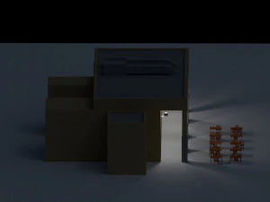 low poly holiday restaurant 3D Model