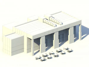 low poly holiday restaurant 3D Model