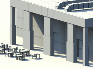 low poly holiday restaurant 3D Model