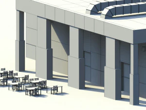 low poly holiday restaurant 3D Model