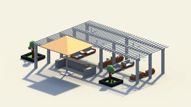low poly holiday summer bar 3D Model .c4d .max .obj .3ds .fbx .stl .blend 