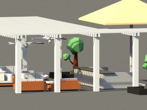 low poly holiday summer bar Modelo 3D