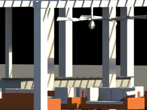 low poly holiday summer bar 3D Model