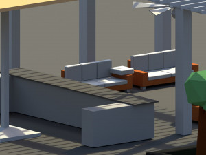 low poly holiday summer bar Modelo 3D