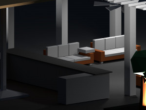 low poly holiday summer bar Modelo 3D