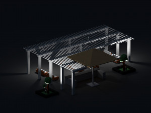 low poly holiday summer bar Modelo 3D