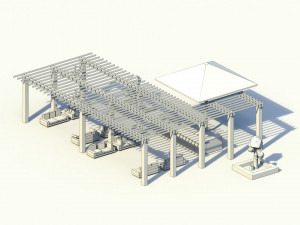 low poly holiday summer bar Modelo 3D