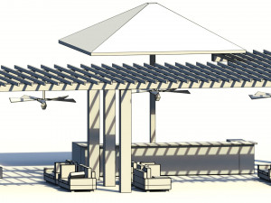 low poly holiday summer bar Modelo 3D