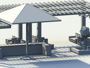 low poly holiday summer bar Modelo 3D
