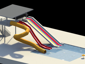 low poly water slides 3D मॉडल