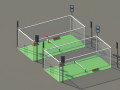 Low Poly Tennis Courts 3D-Modell