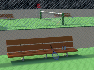 low poly tennis courts 3D Model
