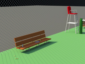 low poly tennis courts 3D Model