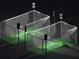 low poly tennis courts 3D Model