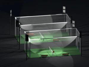low poly tennis courts 3D Model