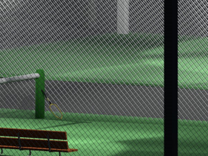low poly tennis courts 3D Model