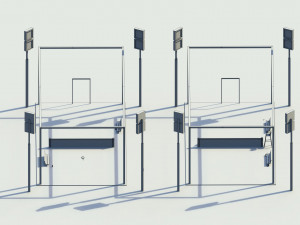 low poly tennis courts 3D Model