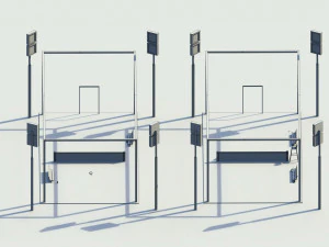 low poly tennis courts 3D Model