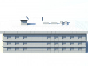 low poly hotel building 3D-Modell