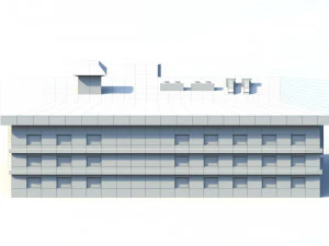 low poly hotel building 3D Model