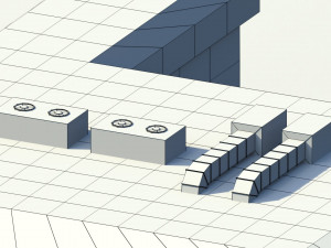 low poly hotel building 3D-Modell