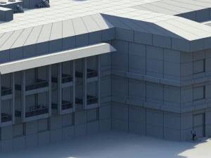 low poly hotel building 3D Model