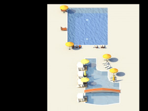 low poly swimming pools Modelo 3D
