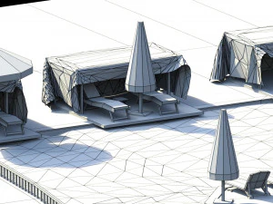 low poly swimming pools 3D Model