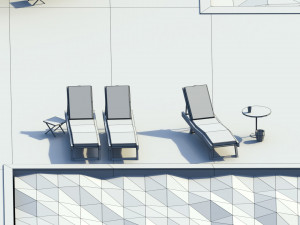 low poly swimming pools Modelo 3D
