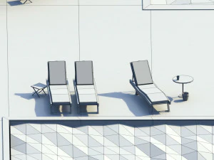 low poly swimming pools 3D Model