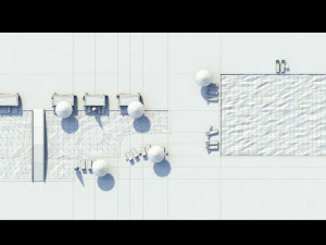 low poly swimming pools 3D Model