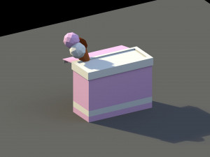low poly ice cream stand 3D 모델