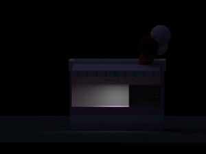 low poly ice cream stand 3D 모델