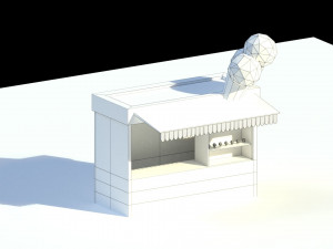 low poly ice cream stand 3D 모델