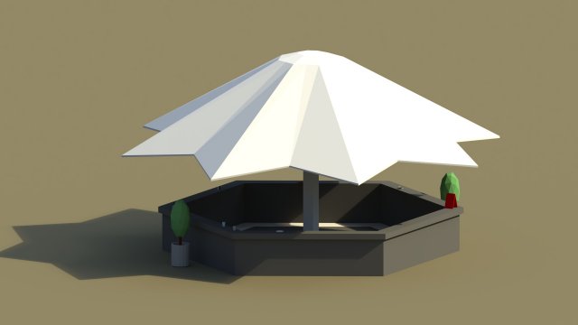 low poly summer bar 2 3D 模型 .c4d .max .obj .3ds .fbx .stl .blend 