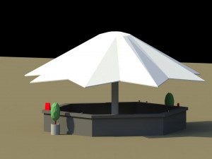 low poly summer bar 2 3D 模型