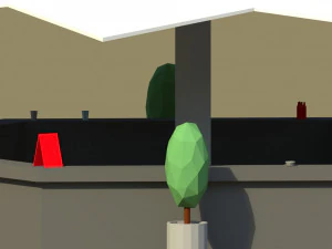 low poly summer bar 2 3D Model