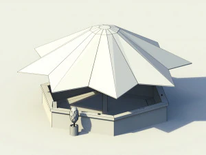 low poly summer bar 2 3D Model