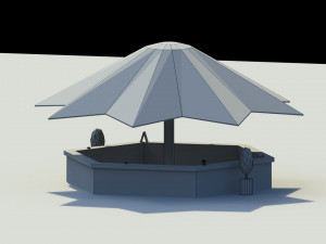 low poly summer bar 2 3D 模型