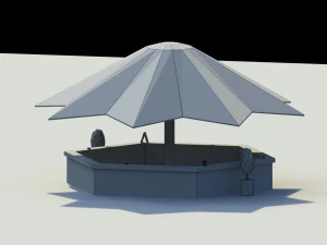 low poly summer bar 2 3D Model