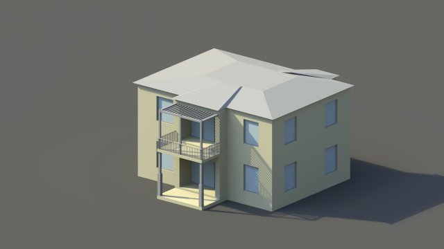 low poly summer cottage Model 3D .c4d .max .obj .3ds .fbx .stl .blend 
