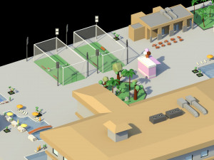low poly holiday resort 3D-Modell
