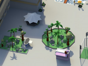 low poly holiday resort 3D-Modell